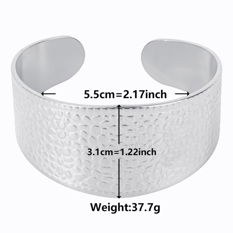 Retro Exaggerated Solid Color Stainless Steel Plating Bangle display picture 8