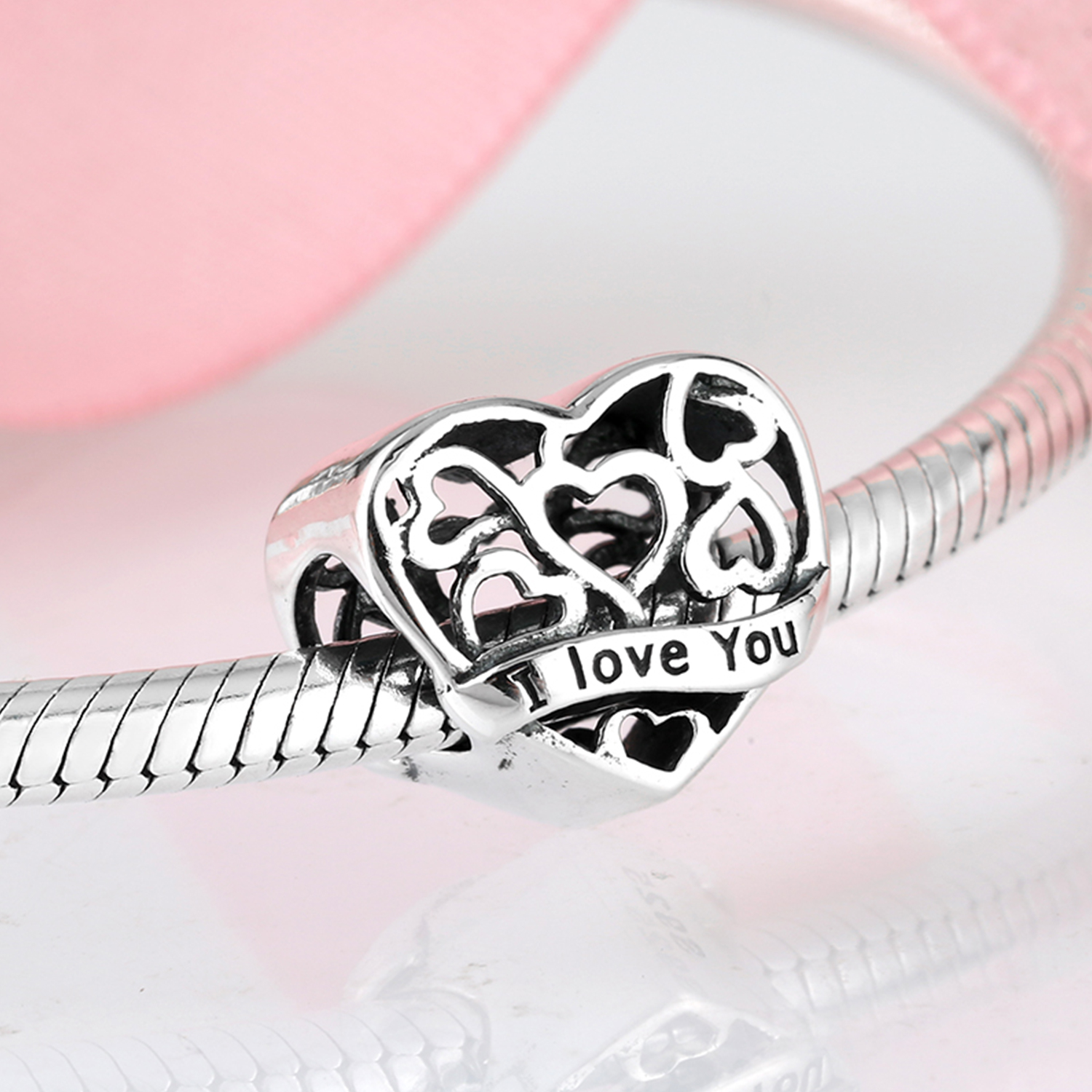 Romantic Heart Shape Sterling Silver Inlay Zircon Jewelry Accessories display picture 2