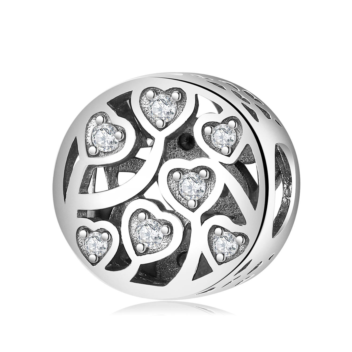 Romantic Heart Shape Sterling Silver Inlay Zircon Jewelry Accessories display picture 7