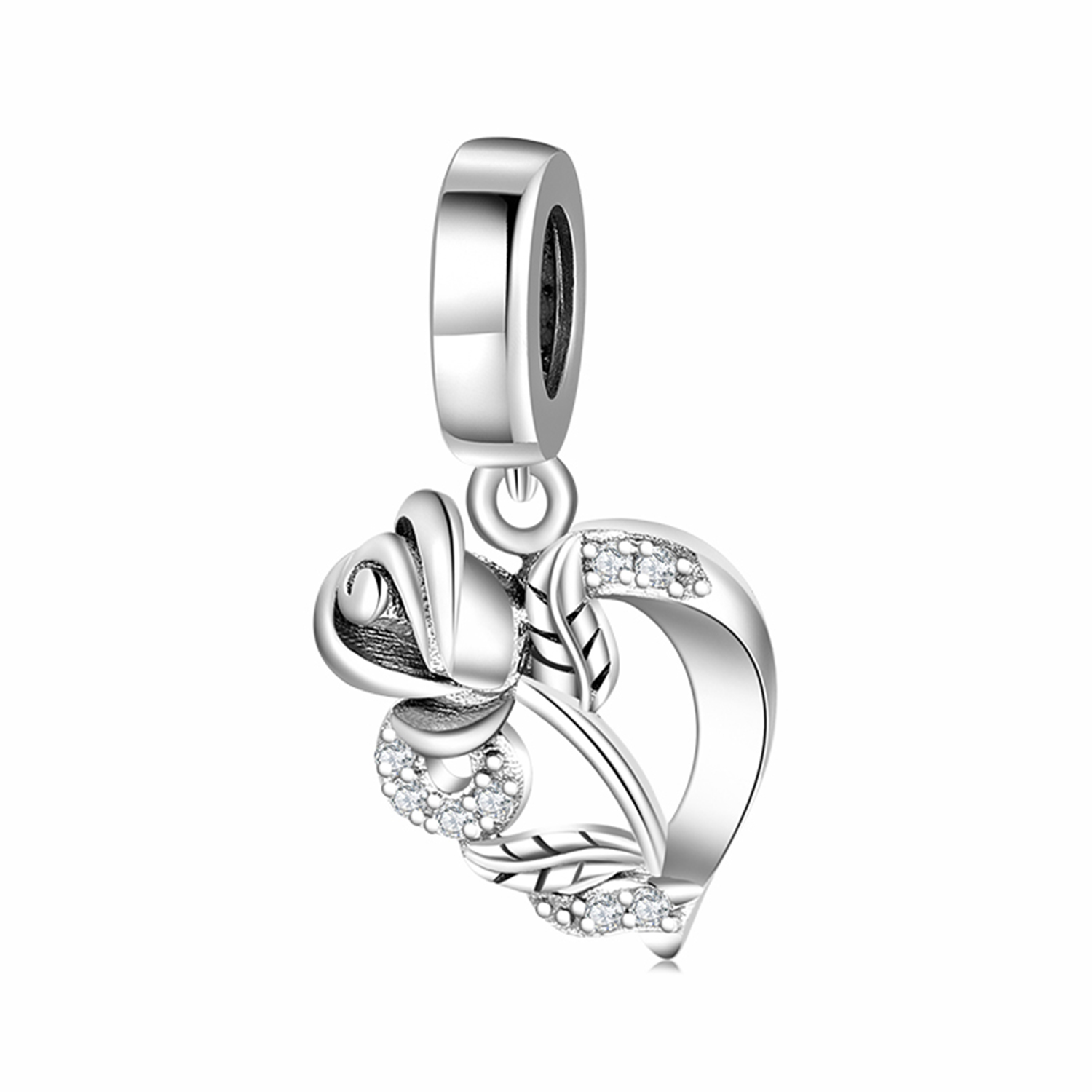 Romantic Electrocardiogram Heart Shape Flower Sterling Silver Plating Inlay Zircon Valentine's Day Jewelry Accessories display picture 21