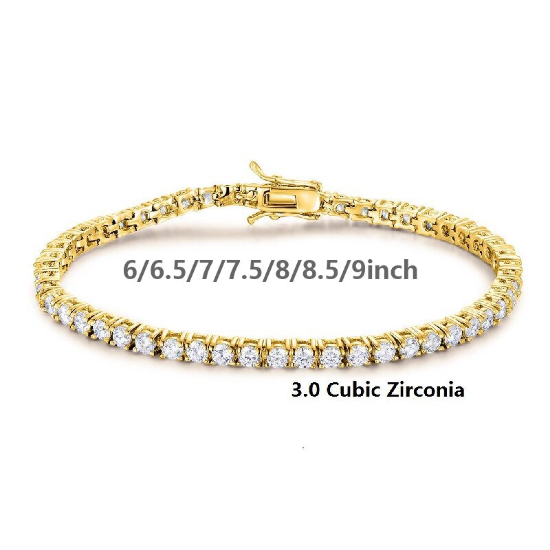 Copper Glam Plating Inlay Solid Color Zircon Tennis Bracelet display picture 2