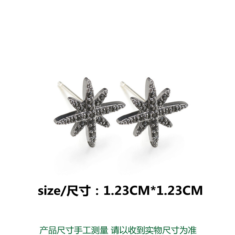 1 Pair Simple Style Star Plating Inlay Copper Zircon White Gold Plated Ear Studs display picture 2