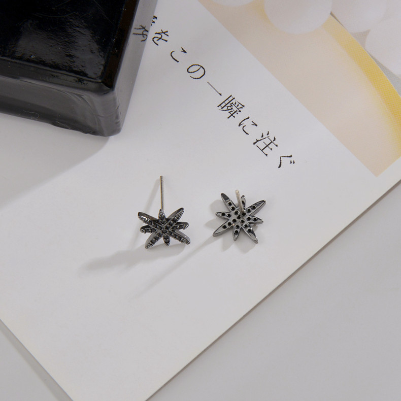 1 Pair Simple Style Star Plating Inlay Copper Zircon White Gold Plated Ear Studs display picture 4