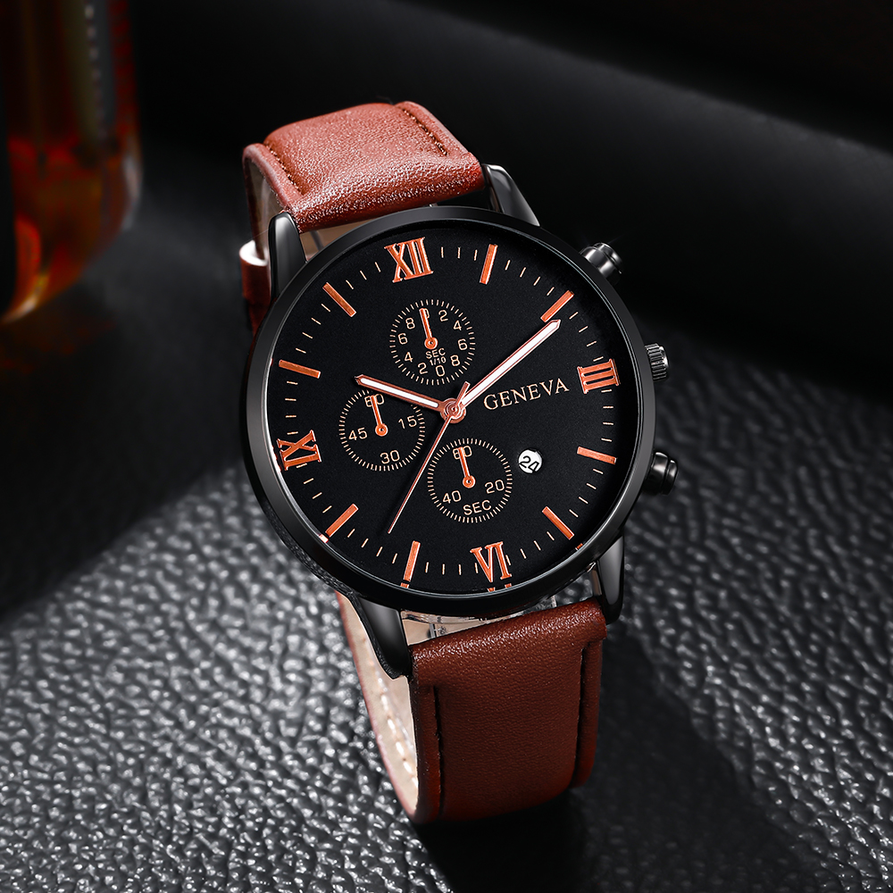 Casual Geometric Buckle Quartz Men's Watches display picture 5