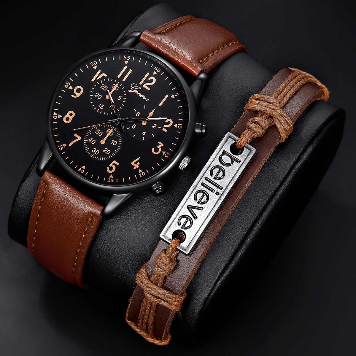 Casual Geometric Buckle Quartz Men's Watches display picture 8