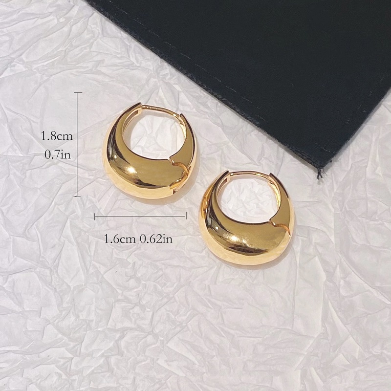 1 Paar Einfacher Stil Geometrisch Legierung Vergoldet Versilbert Reif Ohrringe display picture 6
