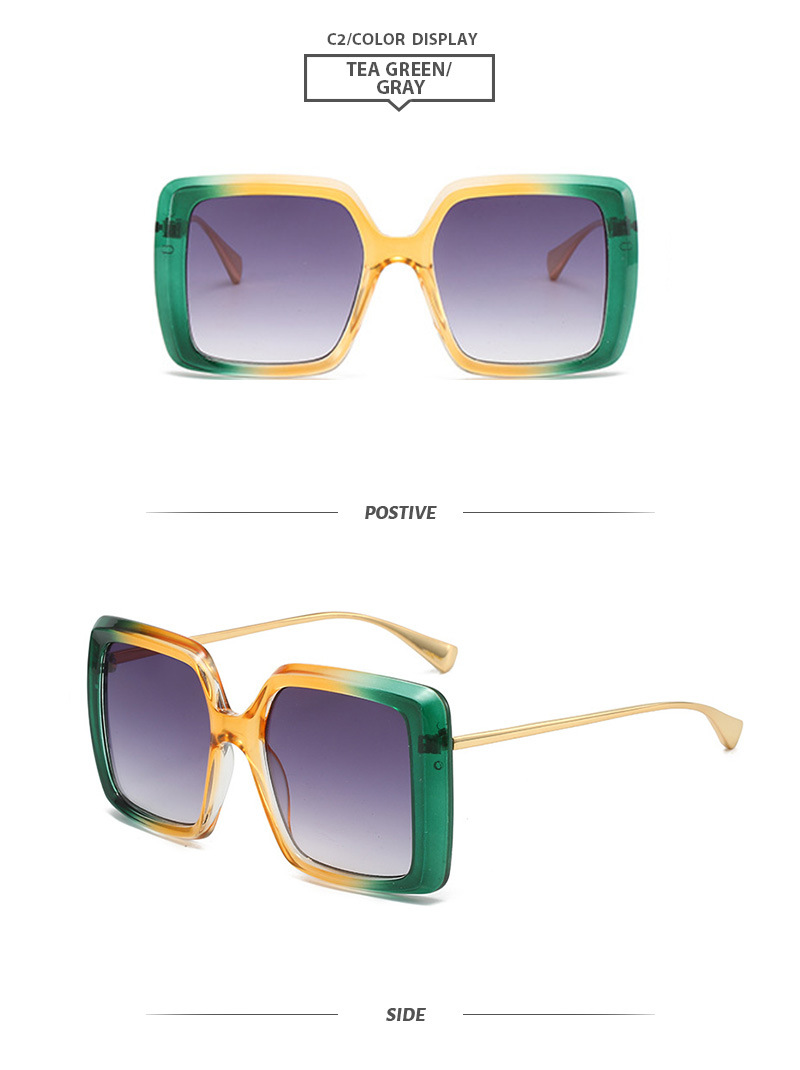 Elegant Basic Gradient Color Pc Square Full Frame Women's Sunglasses display picture 2