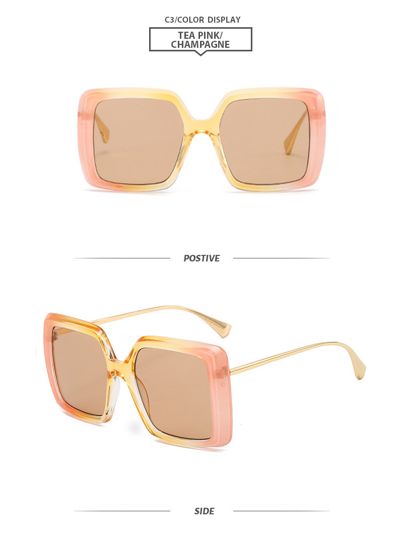 Elegant Basic Gradient Color Pc Square Full Frame Women's Sunglasses display picture 3