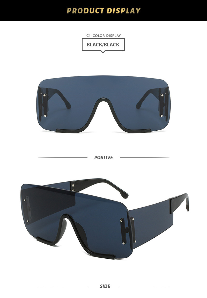 Elegant Business Basic Solid Color Pc Square Half Frame Men's Sunglasses display picture 2