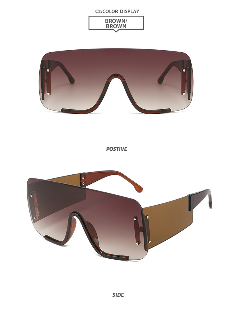 Elegant Business Basic Solid Color Pc Square Half Frame Men's Sunglasses display picture 3