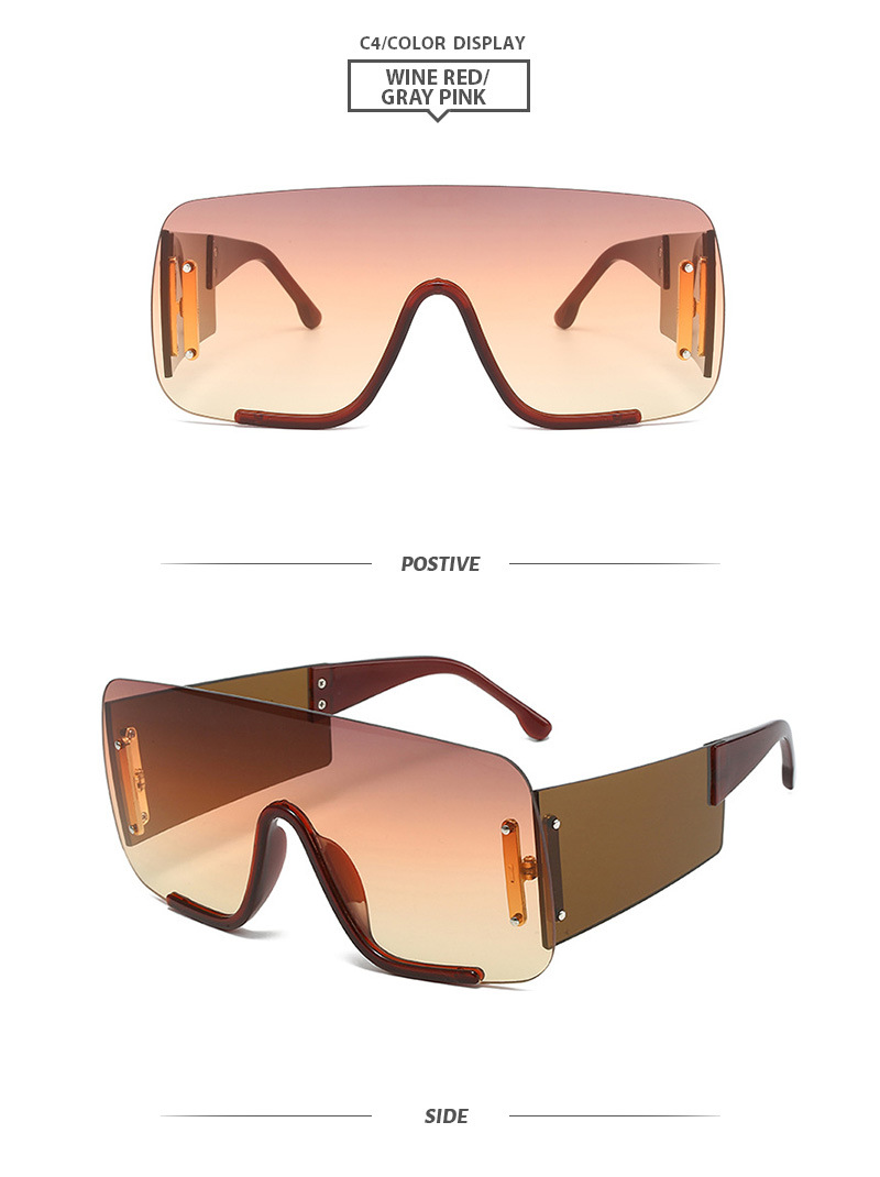 Elegant Business Basic Solid Color Pc Square Half Frame Men's Sunglasses display picture 5