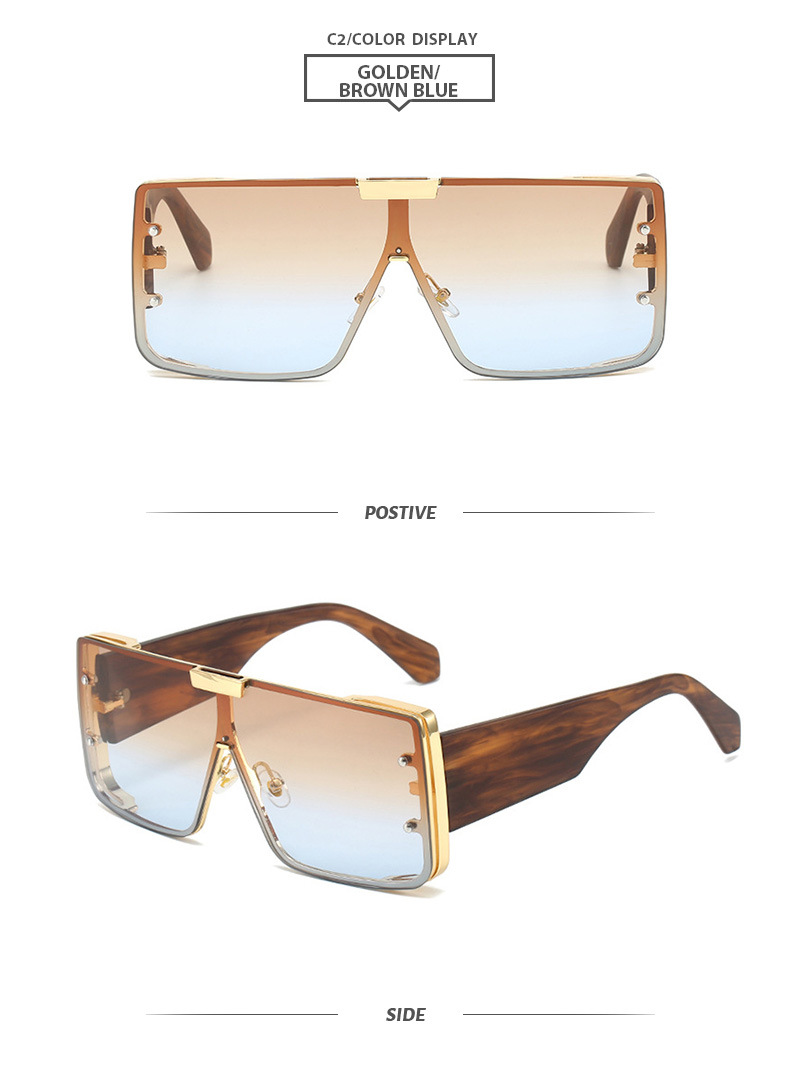 Elegant Basic Solid Color Pc Square Full Frame Men's Sunglasses display picture 3