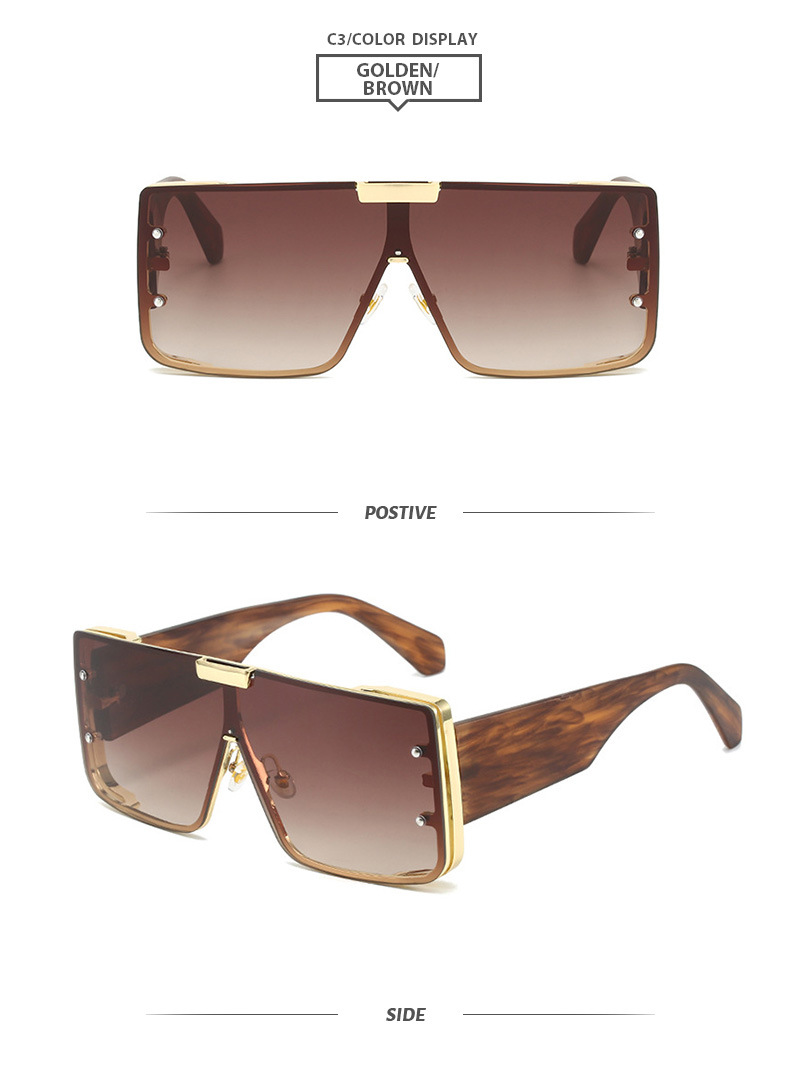 Elegant Basic Solid Color Pc Square Full Frame Men's Sunglasses display picture 4