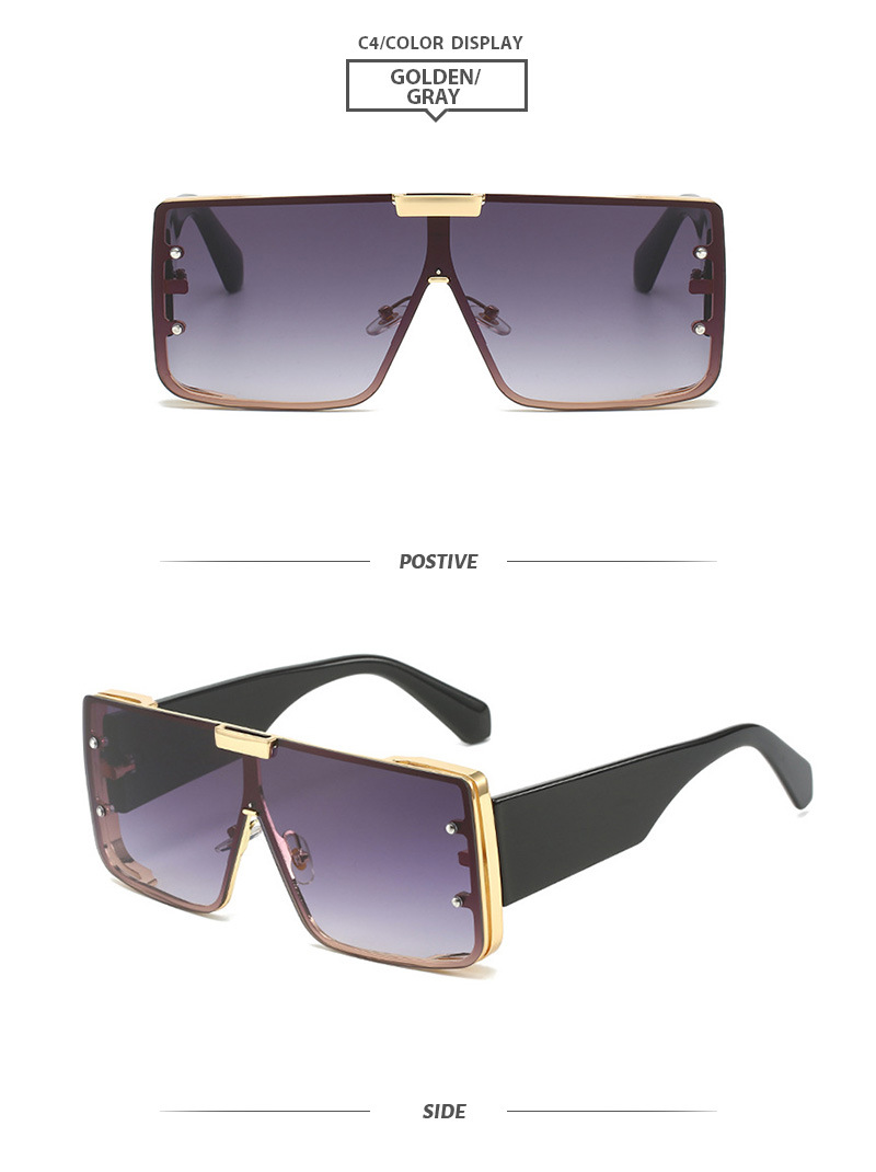 Elegant Basic Solid Color Pc Square Full Frame Men's Sunglasses display picture 5