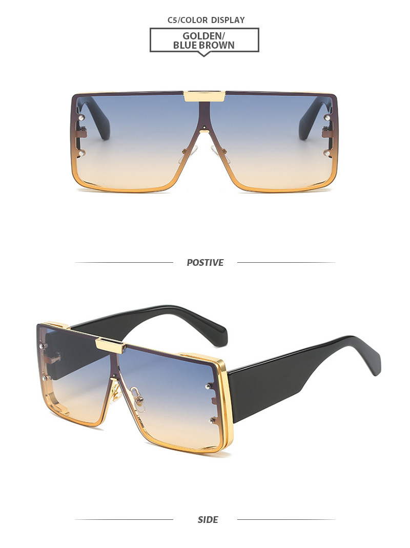 Elegant Basic Solid Color Pc Square Full Frame Men's Sunglasses display picture 6