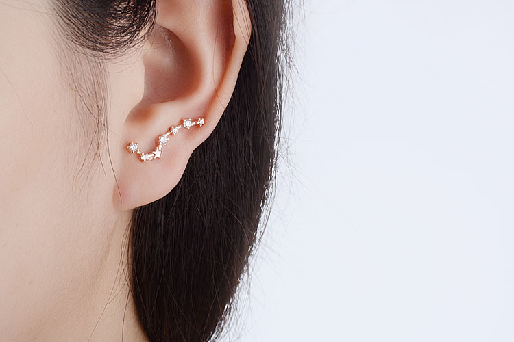 1 Pair Elegant Lady Classic Style Star Inlay Copper Zircon Ear Studs display picture 1