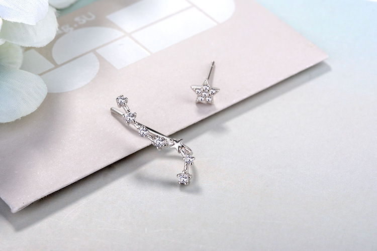 1 Paire Élégant Dame Style Classique Star Incruster Le Cuivre Zircon Boucles D'Oreilles display picture 9