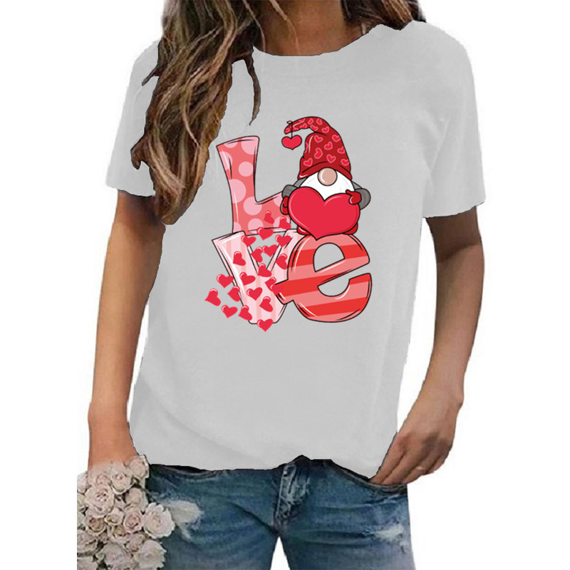 Women's T-shirt Short Sleeve T-shirts Casual Classic Style Letter Heart Shape display picture 2