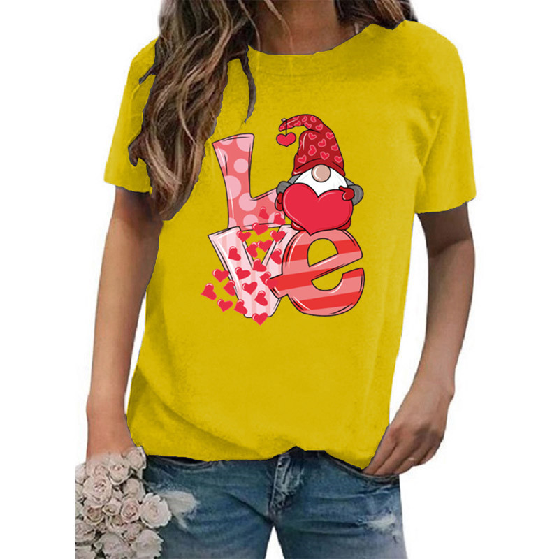 Women's T-shirt Short Sleeve T-shirts Casual Classic Style Letter Heart Shape display picture 8