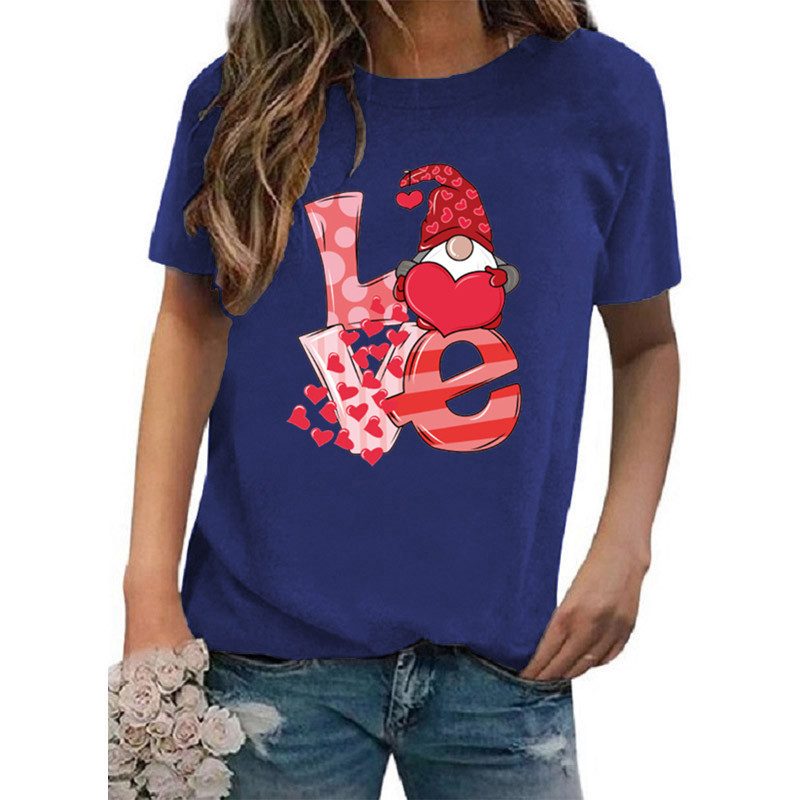 Women's T-shirt Short Sleeve T-shirts Casual Classic Style Letter Heart Shape display picture 9