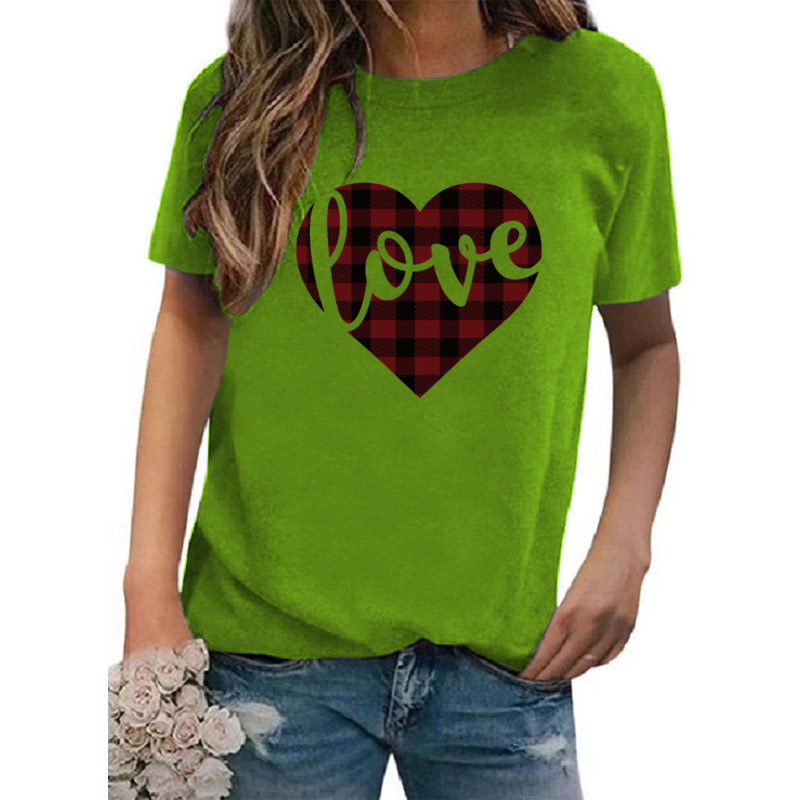 Women's T-shirt Short Sleeve T-shirts Printing Casual Classic Style Letter Heart Shape display picture 7