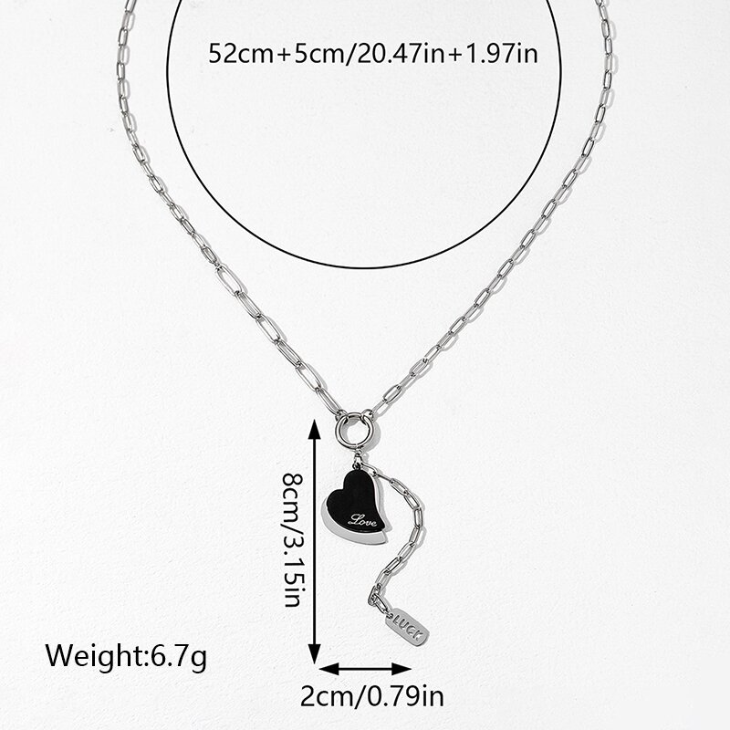 Ig Style Letter Heart Shape Stainless Steel Plating Palladium White K Gold Pendant Necklace display picture 1