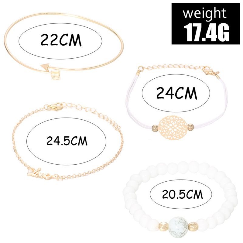 Simple Style Streetwear Round Heart Shape Solid Color Alloy Iron Copper Beaded Plating Inlay Rhinestones Zircon Women's Bracelets display picture 5