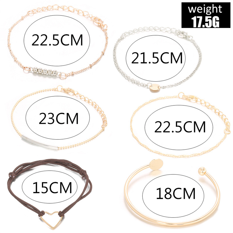 Simple Style Streetwear Round Heart Shape Solid Color Alloy Iron Copper Beaded Plating Inlay Rhinestones Zircon Women's Bracelets display picture 9