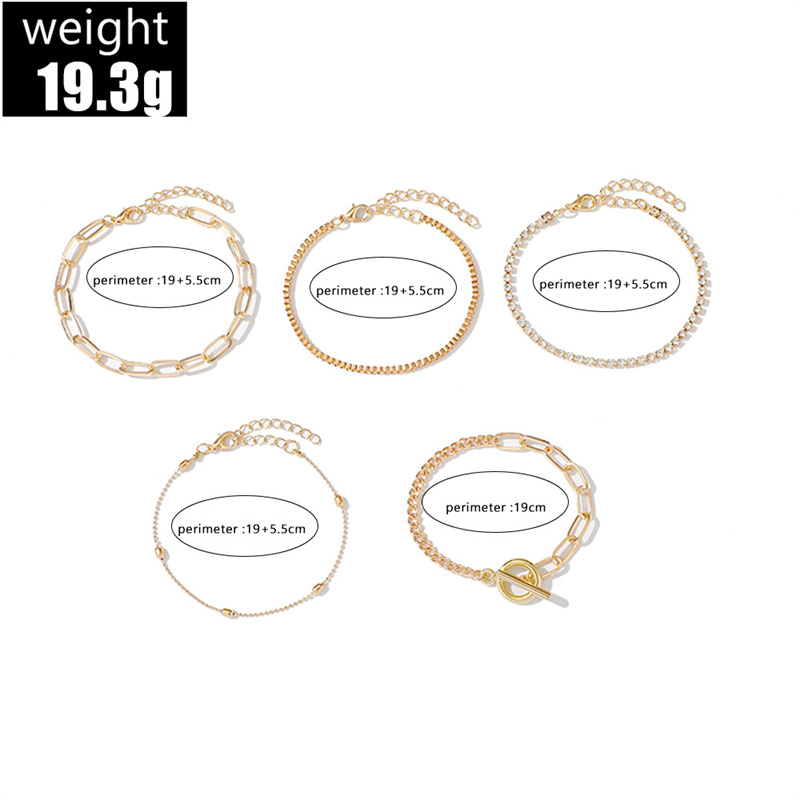 Simple Style Streetwear Round Heart Shape Solid Color Alloy Iron Copper Beaded Plating Inlay Rhinestones Zircon Women's Bracelets display picture 10