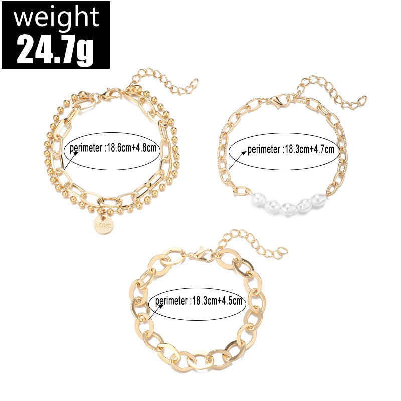 Simple Style Streetwear Round Heart Shape Solid Color Alloy Iron Copper Beaded Plating Inlay Rhinestones Zircon Women's Bracelets display picture 13