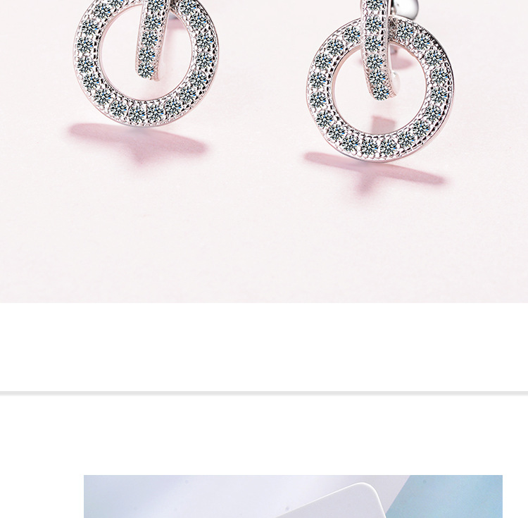 1 Pair Simple Style Circle Hollow Out Inlay Copper Zircon Drop Earrings display picture 2