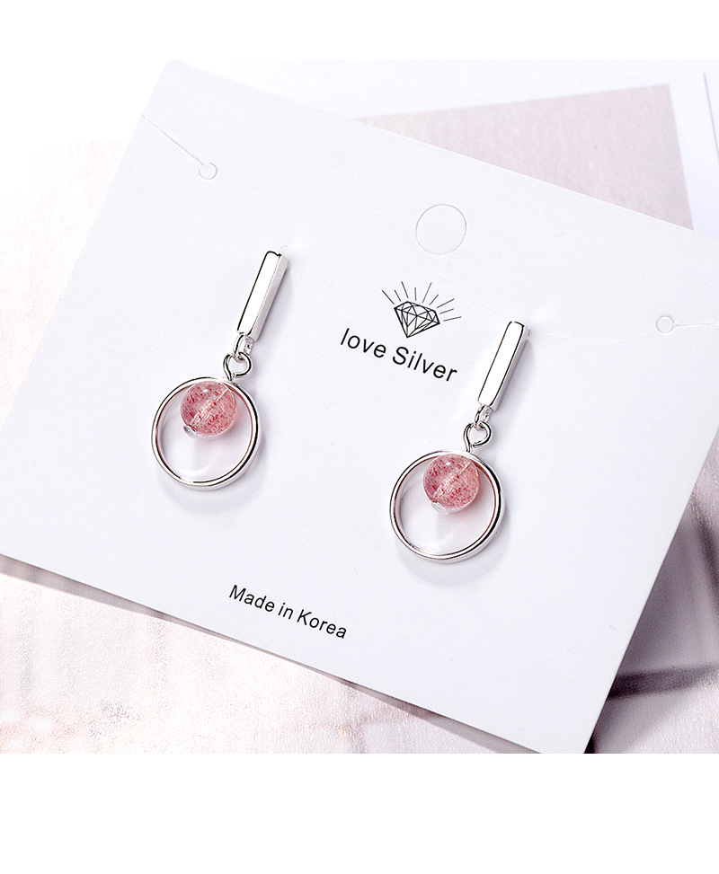 1 Piece Ig Style Simple Style Round Crystal Plating Copper White Gold Plated Drop Earrings display picture 4