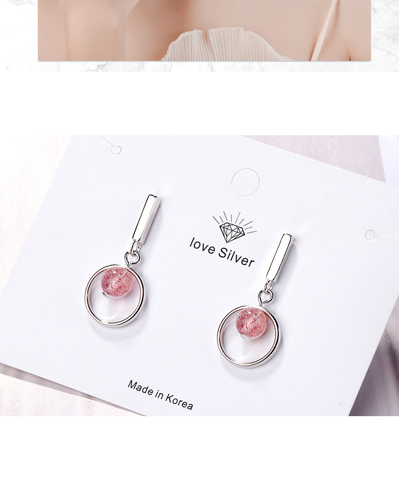 1 Piece Ig Style Simple Style Round Crystal Plating Copper White Gold Plated Drop Earrings display picture 6