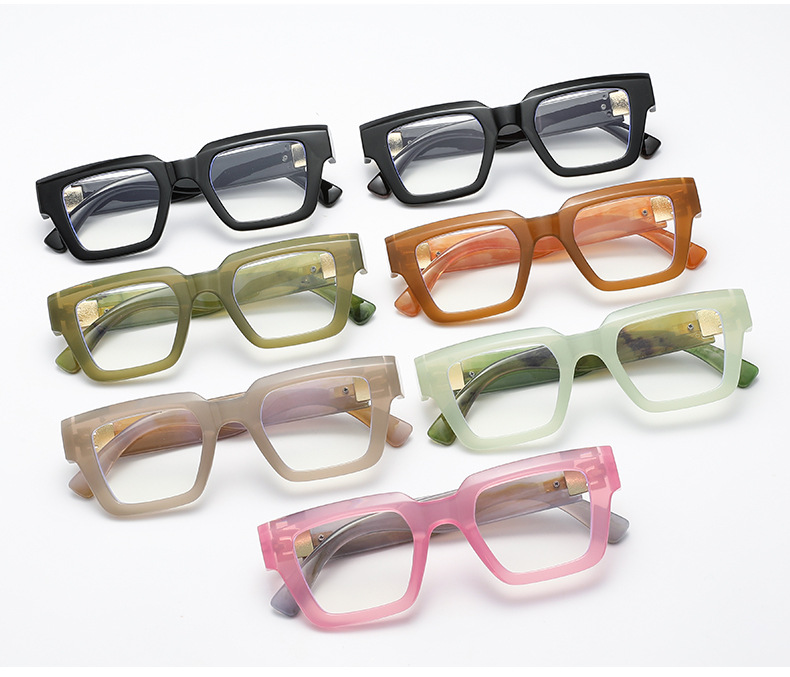 Simple Style Solid Color Pc Square Full Frame Optical Glasses display picture 1