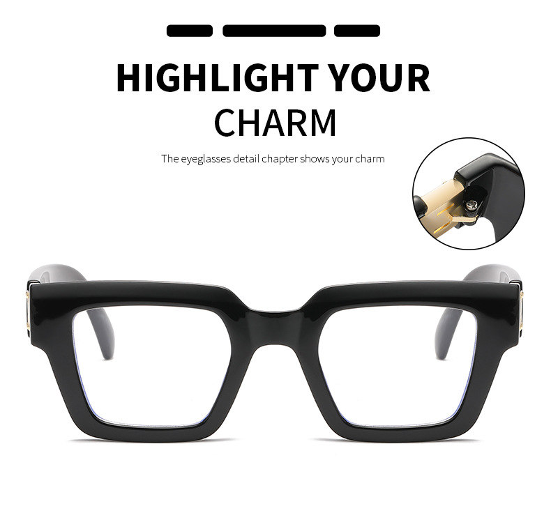 Simple Style Solid Color Pc Square Full Frame Optical Glasses display picture 2