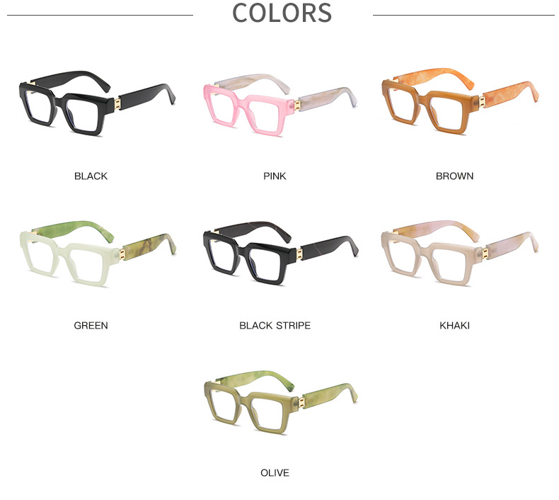 Simple Style Solid Color Pc Square Full Frame Optical Glasses display picture 4
