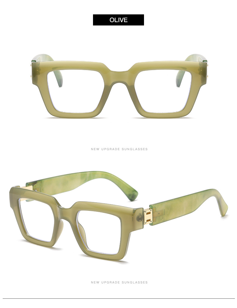 Simple Style Solid Color Pc Square Full Frame Optical Glasses display picture 12