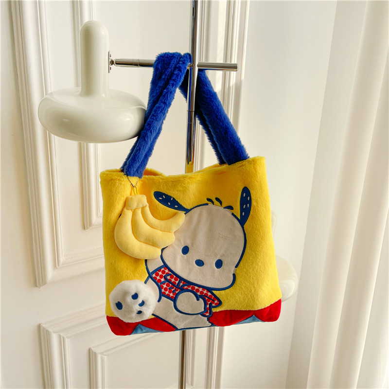 Women's Plush Cartoon Character Cute Square Zipper Shoulder Bag Tote Bag display picture 1