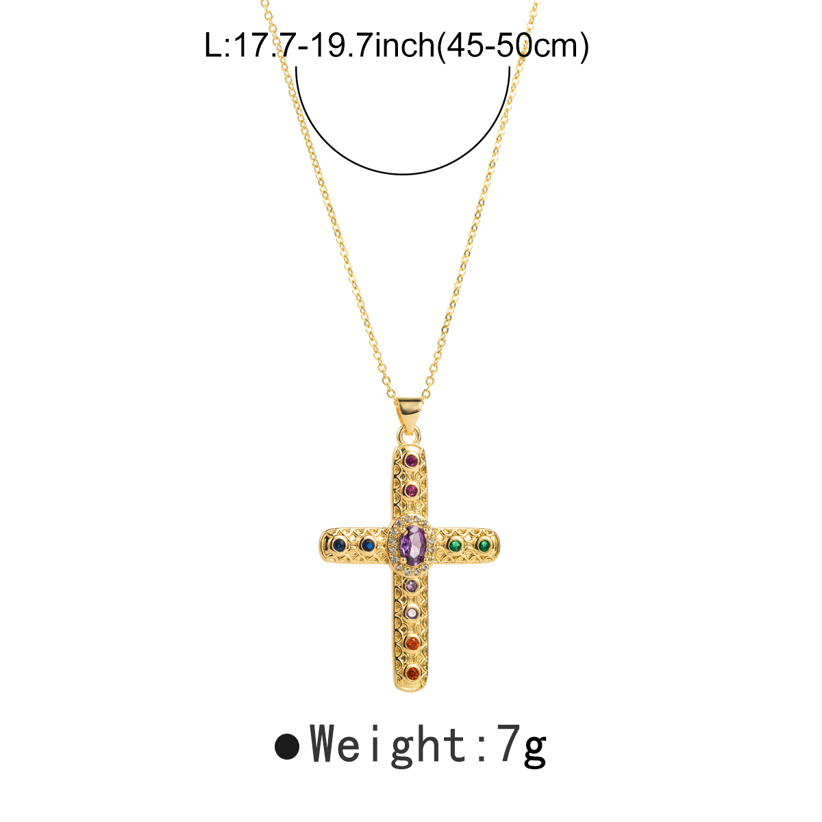 Modern Style Simple Style Cross Copper Plating Inlay Pearl Zircon Pendant Necklace display picture 10