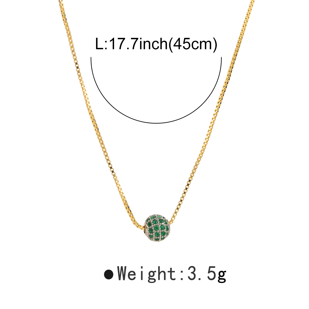 Modern Style Simple Style Shiny Ball Copper Zircon Necklace In Bulk display picture 6