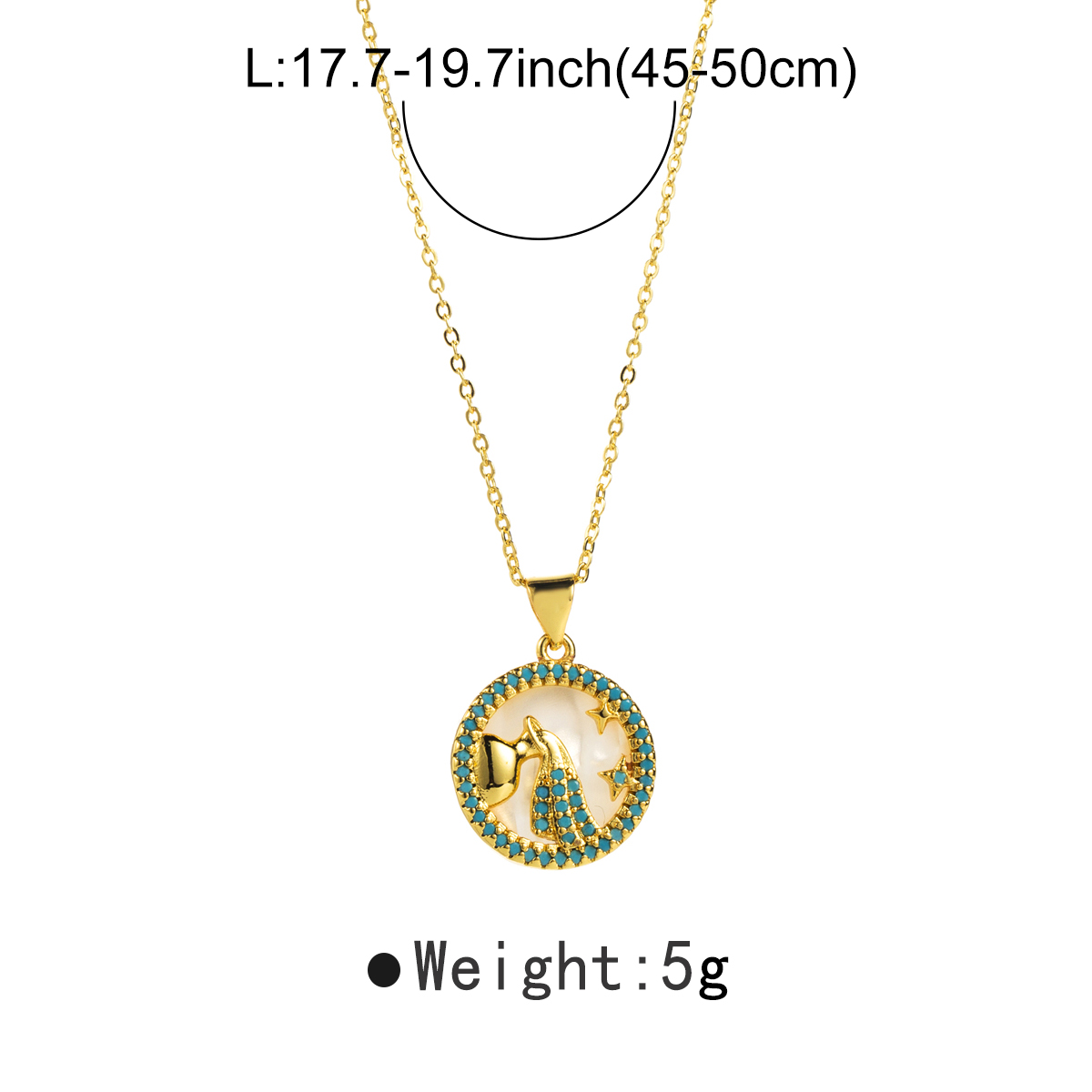 Modern Style Simple Style Round Constellation Copper Zircon Pendant Necklace In Bulk display picture 6