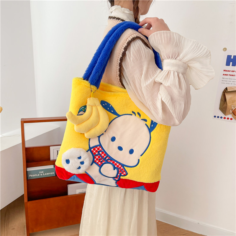 Women's Plush Cartoon Character Cute Square Zipper Shoulder Bag Tote Bag display picture 12
