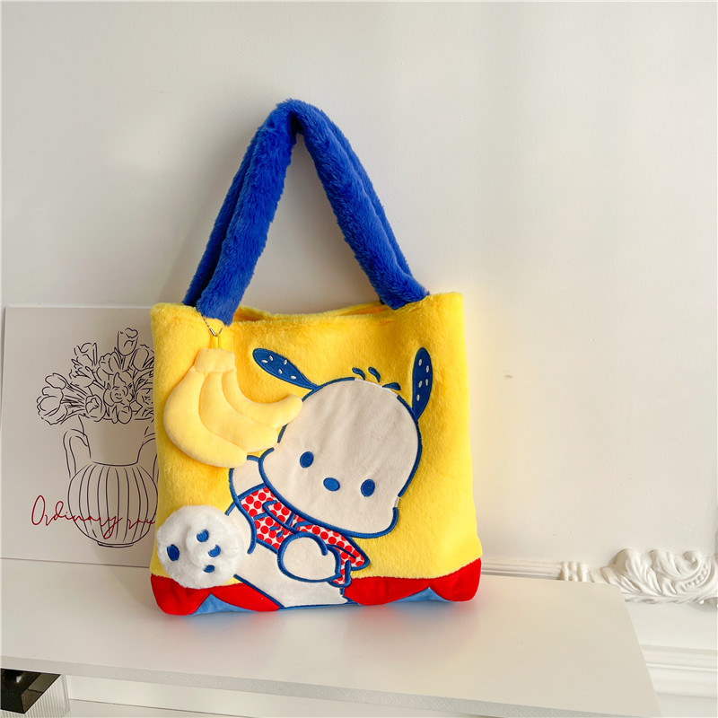 Women's Plush Cartoon Character Cute Square Zipper Shoulder Bag Tote Bag display picture 5