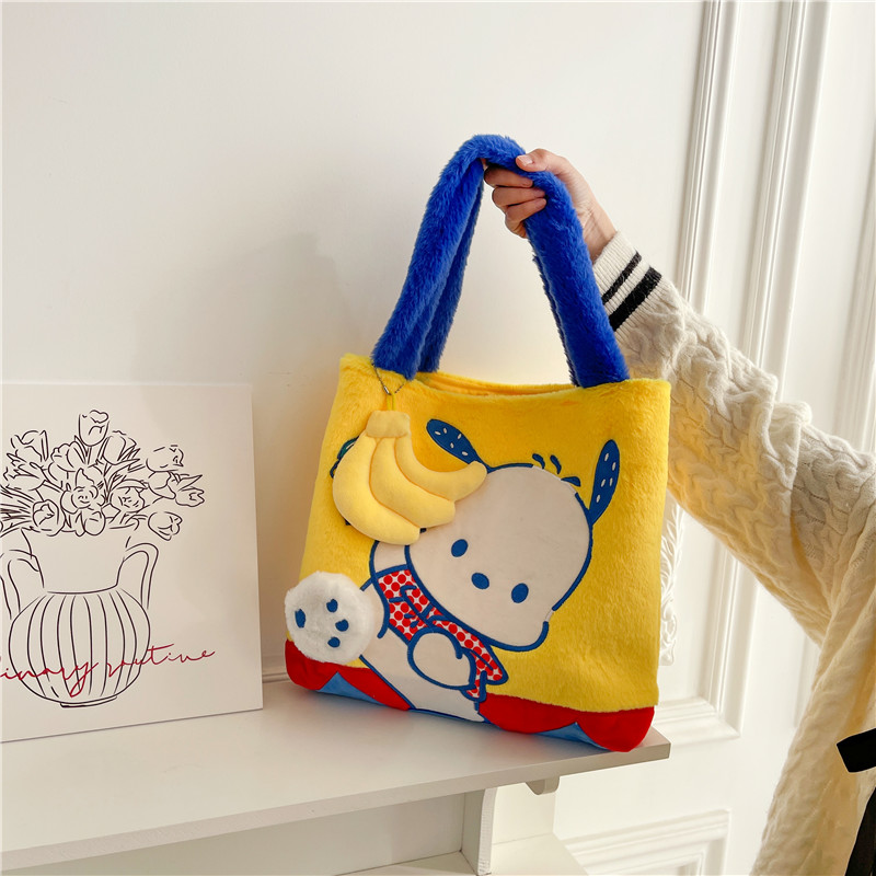Women's Plush Cartoon Character Cute Square Zipper Shoulder Bag Tote Bag display picture 11
