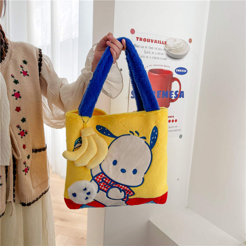 Women's Plush Cartoon Character Cute Square Zipper Shoulder Bag Tote Bag display picture 6