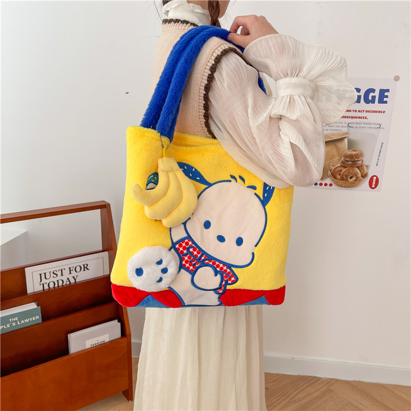 Women's Plush Cartoon Character Cute Square Zipper Shoulder Bag Tote Bag display picture 4