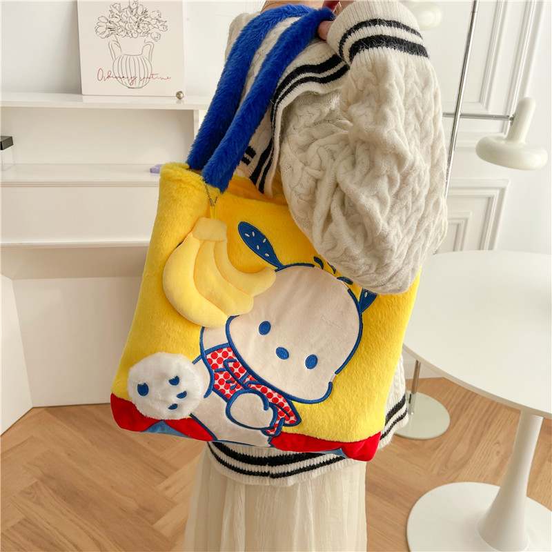 Women's Plush Cartoon Character Cute Square Zipper Shoulder Bag Tote Bag display picture 7