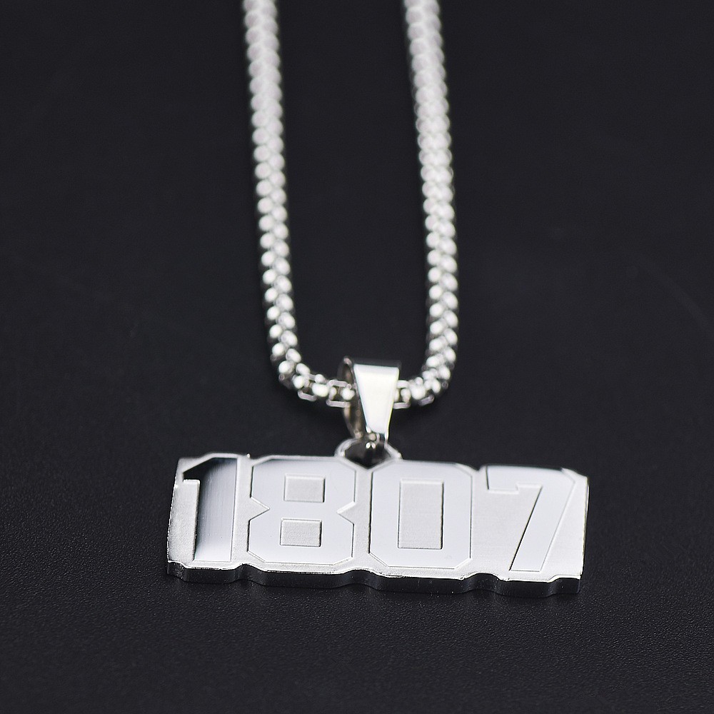 304 Stainless Steel 18K Gold Plated Hip-Hop Plating Number Pendant Necklace display picture 1