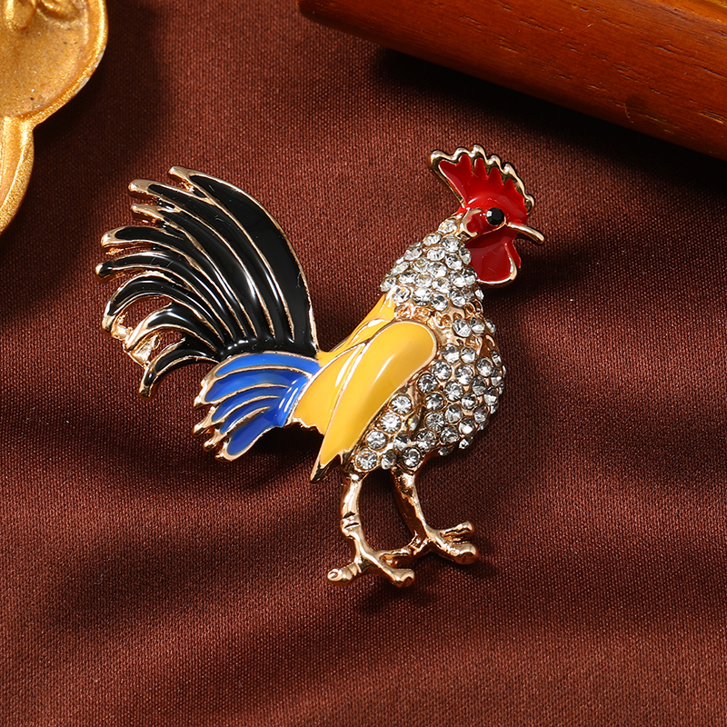Chinoiserie Animal Alloy Plating Inlay Rhinestones Unisex Brooches 1 Piece display picture 3