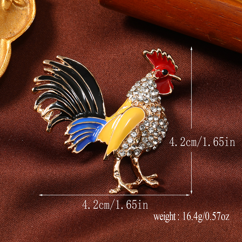 Chinoiserie Animal Alloy Plating Inlay Rhinestones Unisex Brooches 1 Piece display picture 4